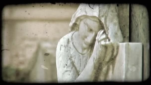 意大利墓碑一枪 复古风格化视频剪辑 — 图库视频影像