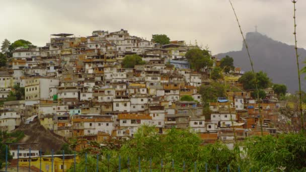 Φαβέλα Έναν Λόφο Στο Ρίο Ντε Τζανέιρο Βραζιλία — Αρχείο Βίντεο