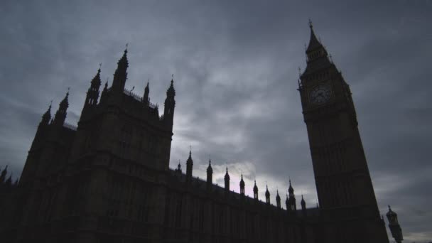 Una Toma Lapso Tiempo Torre Del Reloj Big Ben Palacio — Vídeos de Stock