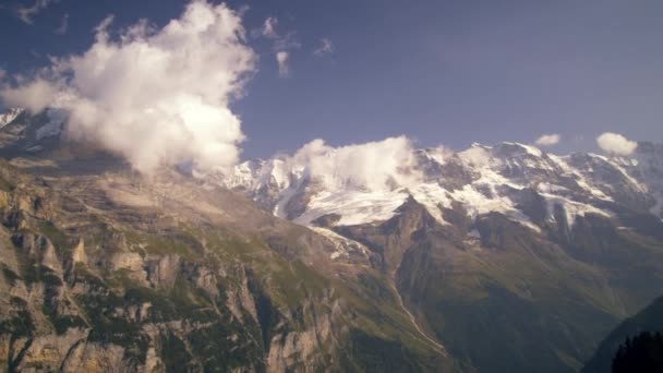 Dolly Sitzerland Bir Hava Tramvay Alınan Alps Bir Kadeh Ths — Stok video