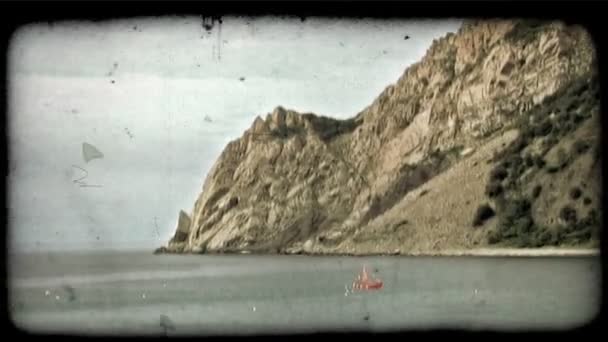 Wide Shot Italian Harbor Vintage Stylized Video Clip — Stock Video