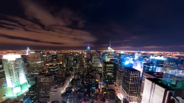 Paisagem Urbana Nova Iorque Lapso Tempo Edifício Rockefeller Tiro Nova — Vídeo de Stock