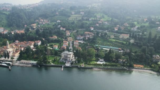 Foto Aerea Della Riva Del Lago Como Italia — Video Stock