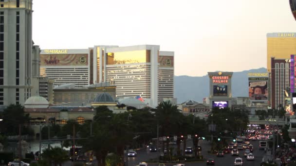 Skott Kasinon Och Upptagen Gata Las Vegas Nevada — Stockvideo