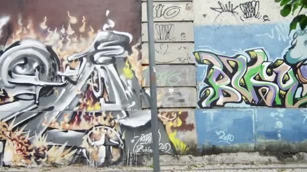 Rio Janeiro Brésil Juin 2013 Graffiti Sur Mur Long Une — Video