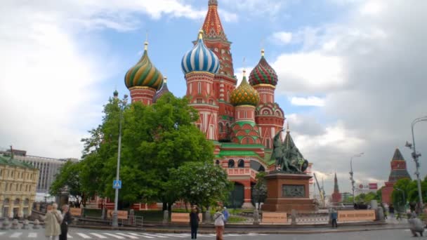 Lapso Tiempo Catedral Basilio Moscú — Vídeos de Stock