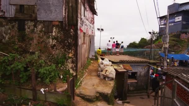 Rio Janeiro Brezilya Haziran 2013 Brezilya Nın Bir Favelasında Çekim — Stok video