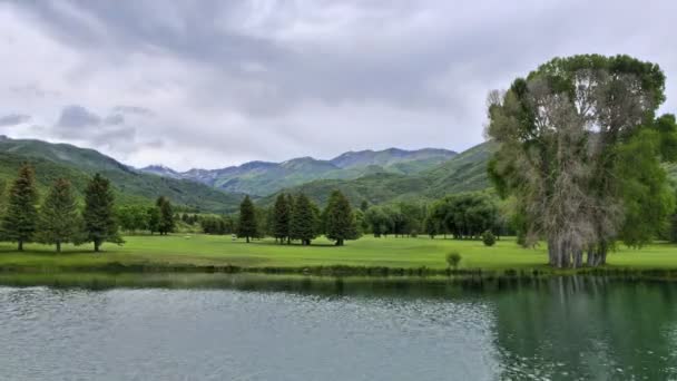Timelapse Shot Golf Course Wasatch Mountain State Park Utah Golf — Stock Video