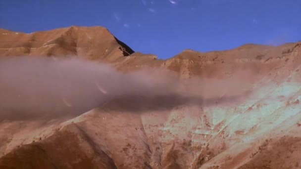 Antenn Skott Snöklädda Bergstoppar Utah Detta Togs Vid Solnedgången Medan — Stockvideo