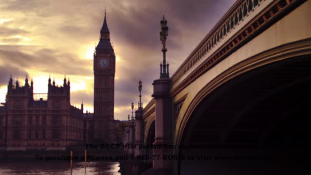 Stationary Time Lapse Shot Westminster Palace Big Ben Clock Tower — Vídeos de Stock