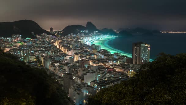 ジャネイロ ブラジルの海岸の山の頂上の時間経過 シュガーローフは バック グラウンドで見ることができます — ストック動画