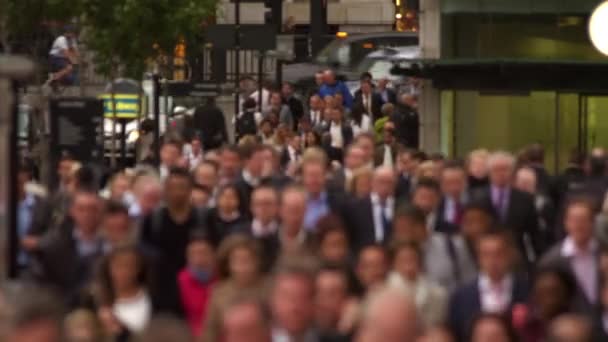 Londýn Velká Británie Říjen 2011 Práce Chodník Dojíždějících Pracovníků Podnikatelů — Stock video