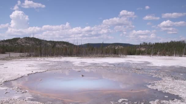宽镜头的地热特征在黄石国家公园 — 图库视频影像