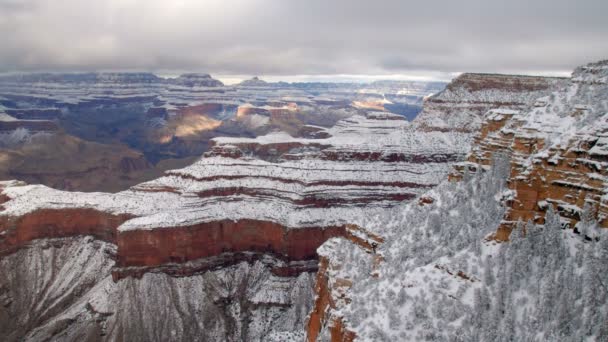 Time Lapse Con Vista Sul Grand Canyon Con Neve Sulla — Video Stock