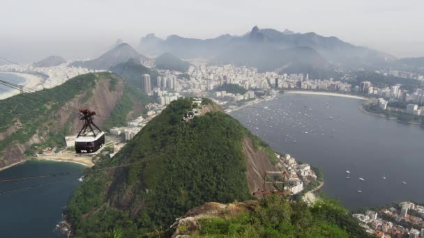 ジャネイロ ブラジルでシュガーローフ山から見たのショット — ストック動画