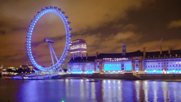 Londyn Października 2011 Poklatkowy Strzał Godzinach Wieczornych London Eye Londynie — Wideo stockowe