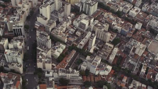 Yavaş Hareket Kentsel Rio Janeiro Brezilya Hava Görüntüleri Hareketli Bir — Stok video