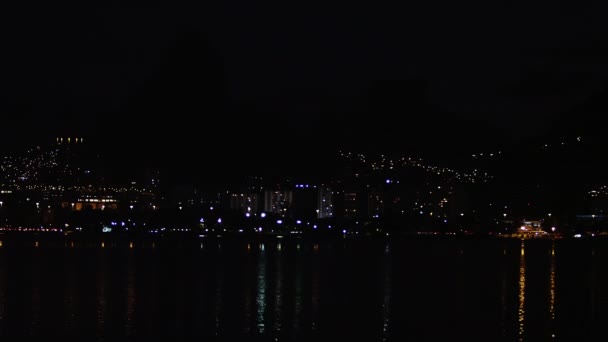 Timelapse Постріл Набережній Берегової Лінії Місто Ріо Жанейро Світло Від — стокове відео