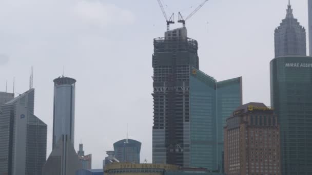 Shanghai China October 2012 Panning Shot Downtown Shanghai Shanghai World — Stock Video