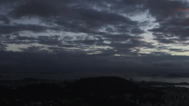 Снимок Который Катится Слева Направо Над Городом Рио Жанейро Солнце — стоковое видео