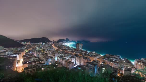 Время Вершине Горы Побережья Рио Жанейро Бразилия Сахарная Буханка Видна — стоковое видео