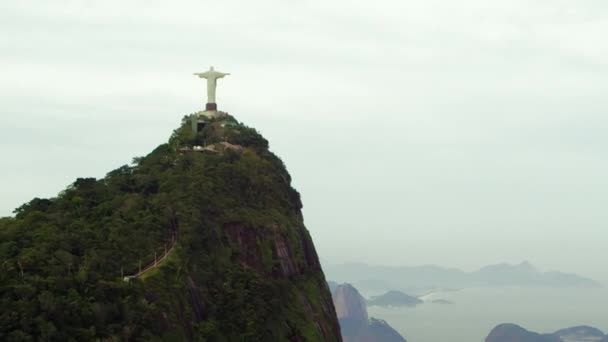 자네이 2013 그리스도 Corcovado 자네이 브라질에서 장면은 헬기에서 — 비디오