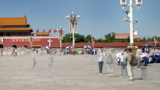在中国的天安门广场地区随时间推移 — 图库视频影像