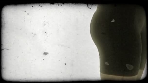Pan Profil Női Test Öltözött Melltartó Fekete Latex Gyakorlása Fenék — Stock videók