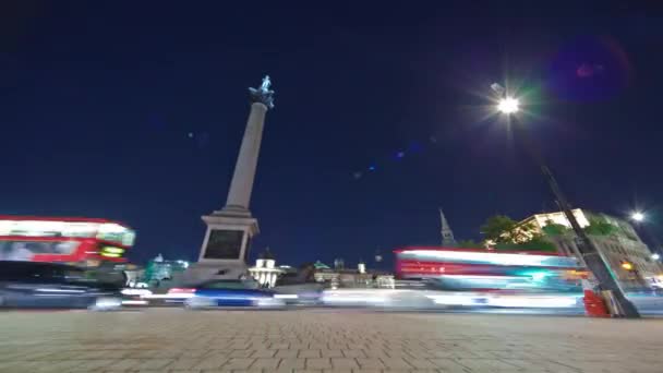 London Circa October 2011 Tracking Time Lapse Nelson Column Trafalgar — Stock Video