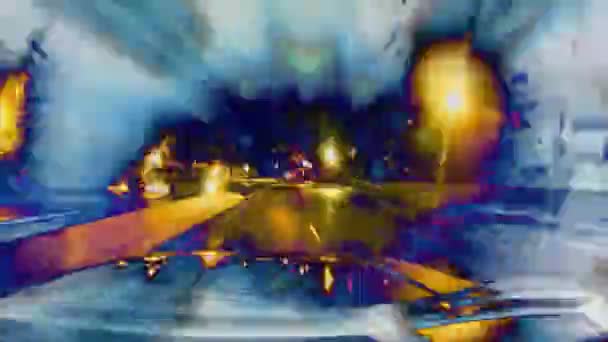 Time Lapse Estrema Unità Anche Una Strada Notturna Con Colori — Video Stock
