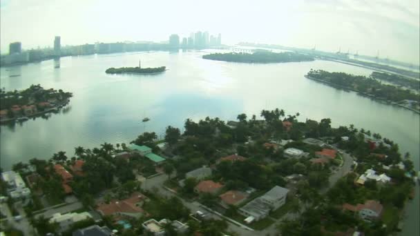 Aerial Shot Miami Islands — Stock Video