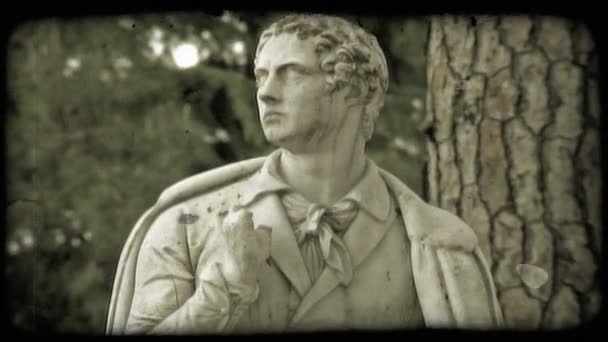 Tournage Une Statue Homme Rome Vintage Stylisé Clip Vidéo — Video
