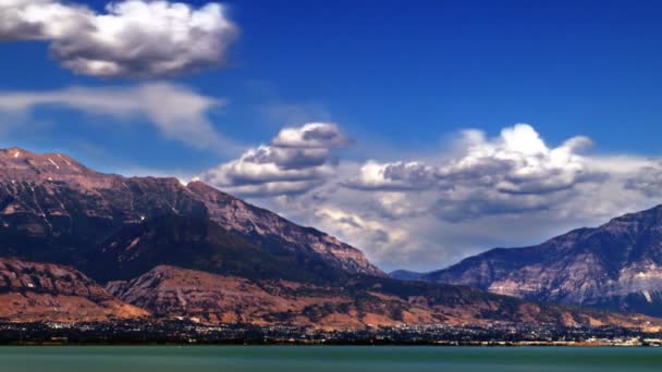 Time Lapse Shot Mountains Lake Utah Shot Taken Day Lake — Stock Video