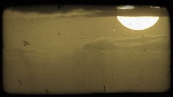 Tidsbilde Solen Som Går Ned Vintage Stilisert Videoklipp – stockvideo