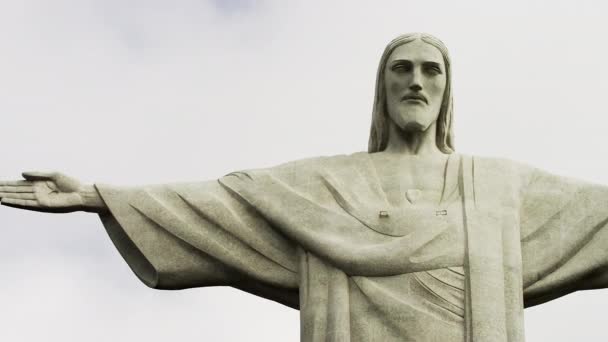 Rio Janeiro Juni 2013 Patung Kristus Penebus Puncak Gunung Corcovado — Stok Video