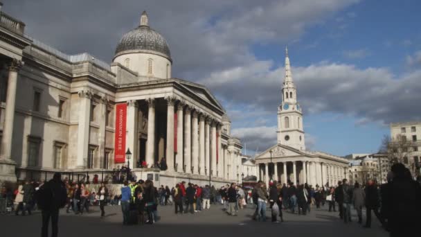 Londres Reino Unido Outubro 2011 Ampla Foto Edifícios Pessoas Caminhando — Vídeo de Stock