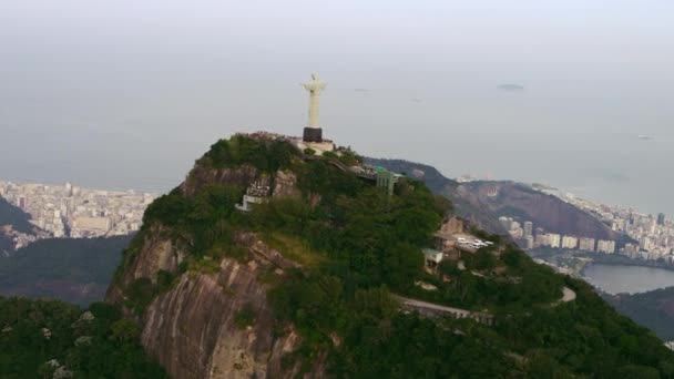 Rio Janeiro Brasilien Juni 2013 Luftaufnahme Des Berühmten Corcovado Berges — Stockvideo