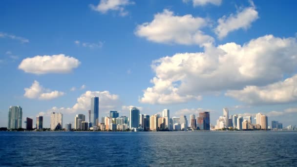 Timelapse Skyline Miami Looking Ocean City — Stock Video