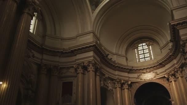 Tilt Ceiling Stairs Cathedral Bologna Italy — Stock Video