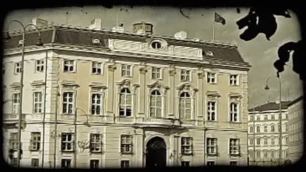 Skott Byggnad Wien Vintage Stiliserade Videoklipp — Stockvideo