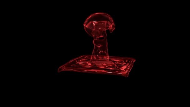 Kırmızı Zaman Beyaz Sıvı Bir Masa Üstü Morph Çeşme Şeklinde — Stok video