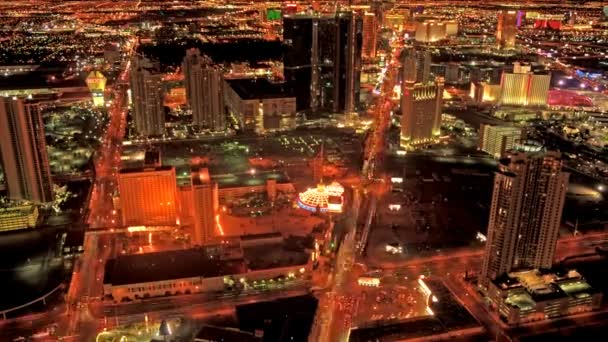 Statyczne Timelapse Góry Stratosphere Hotel Las Vegas Nocy Całej Taśmy — Wideo stockowe