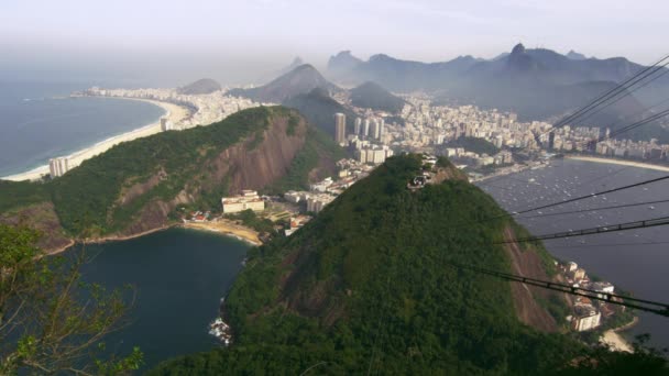 Tiro Río Janeiro Visto Desde Montaña Sugarloaf Brasil — Vídeos de Stock