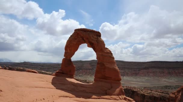 Mooie Kleurrijke Timelapse Van Delicate Arch Het Arches National Park — Stockvideo