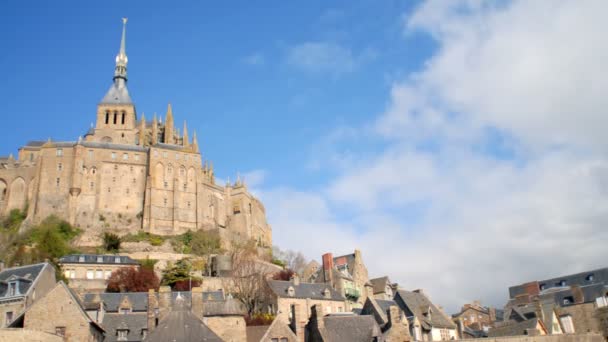 Timelapse Του Mont Saint Michel Στη Νορμανδία Της Γαλλίας — Αρχείο Βίντεο