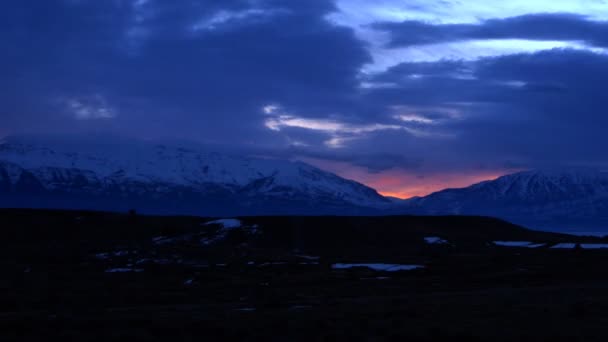 Posouvání Time Lapse Záběr Utah Pohoří Při Západu Slunce — Stock video