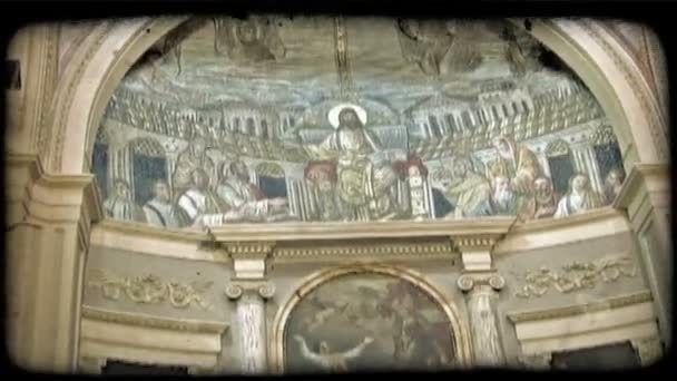 Fotografía Algunas Obras Arte Dentro Una Catedral Italia Vintage Clip — Vídeos de Stock