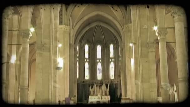 Tilt Megjelöl Lövés Belsejében Egy Templom Olaszország Vintage Stilizált Videoklip — Stock videók