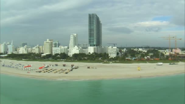 Aerial Shot Beach Miami Ocean View — Stock Video