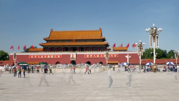 Πλατεία Τιενανμέν Στο Time Lapse Κίνα — Αρχείο Βίντεο